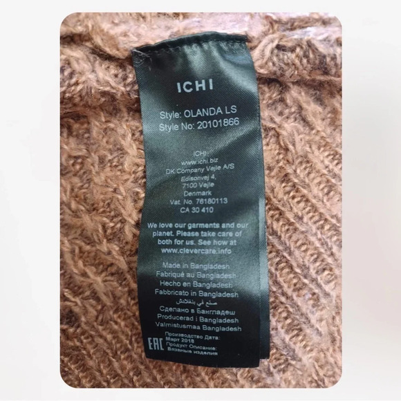 Ichi Textured Knit Sweater Light  Mahogany Colour Size XXL - Picture 14 of 14